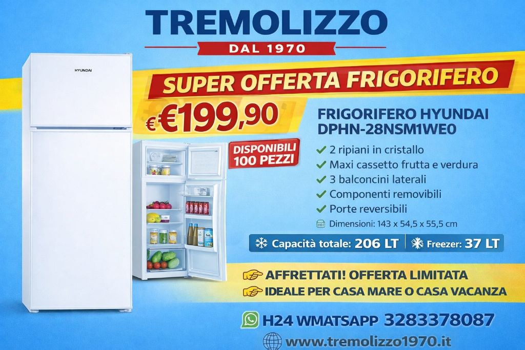 HYUNDAI DPHN-28NSM1WE0 FRIGO DOPPIA PORTA